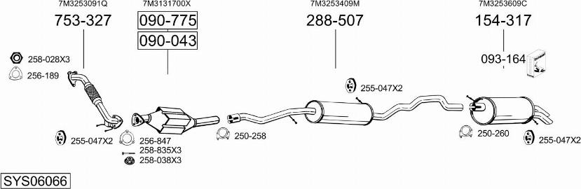 Bosal SYS06066 - Система выпуска ОГ avtokuzovplus.com.ua