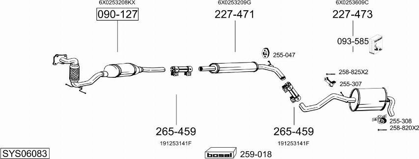 Bosal SYS06083 - Система випуску ОГ autocars.com.ua