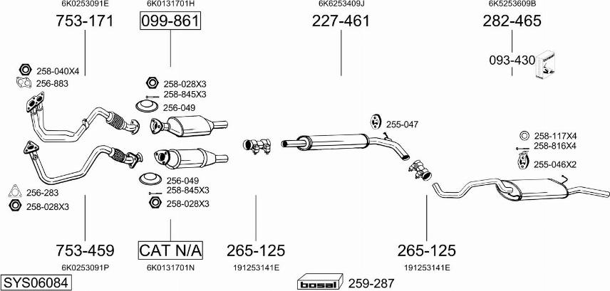 Bosal SYS06084 - Система випуску ОГ autocars.com.ua