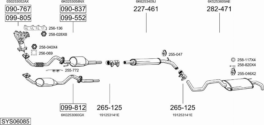 Bosal SYS06085 - Система випуску ОГ autocars.com.ua