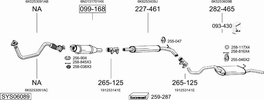 Bosal SYS06089 - Система випуску ОГ autocars.com.ua