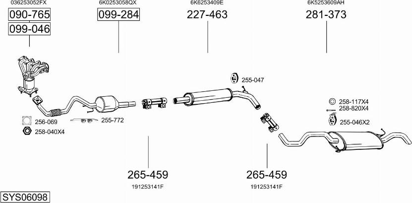 Bosal SYS06098 - Система выпуска ОГ avtokuzovplus.com.ua