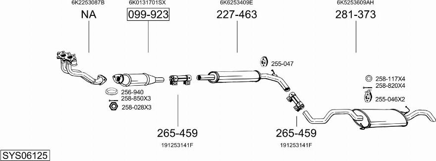 Bosal SYS06125 - Система випуску ОГ autocars.com.ua