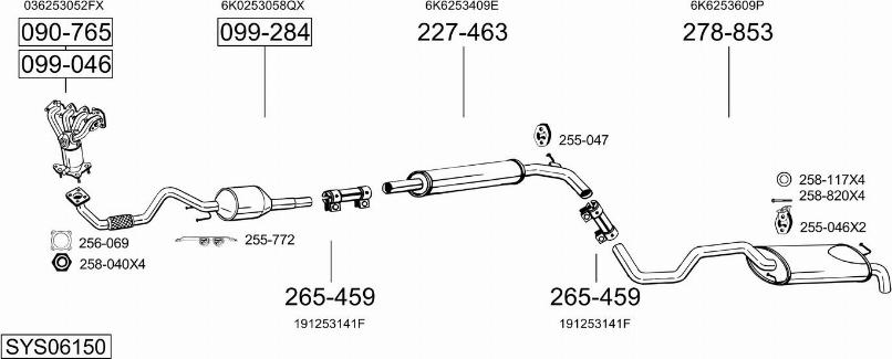 Bosal SYS06150 - Система випуску ОГ autocars.com.ua