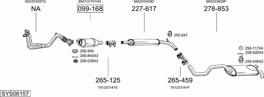 Bosal SYS06157 - Система випуску ОГ autocars.com.ua