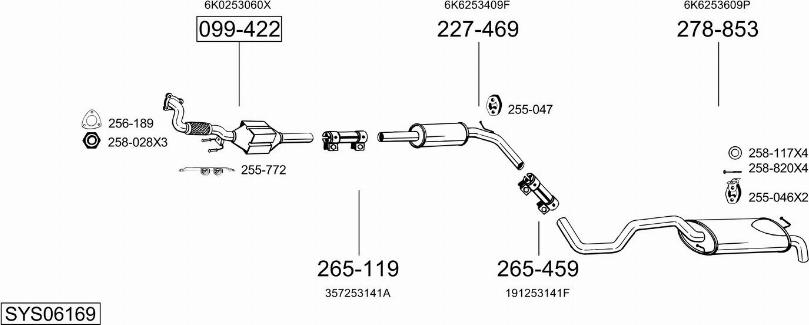 Bosal SYS06169 - Система випуску ОГ autocars.com.ua