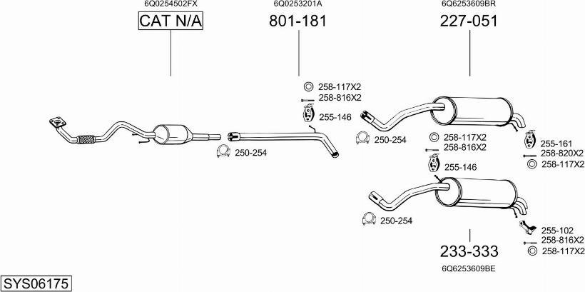 Bosal SYS06175 - Система випуску ОГ autocars.com.ua