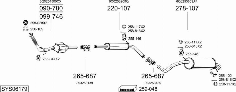 Bosal SYS06179 - Система випуску ОГ autocars.com.ua