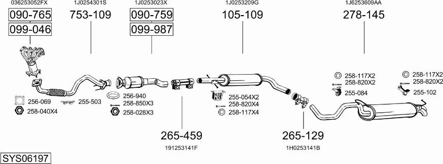 Bosal SYS06197 - Система випуску ОГ autocars.com.ua