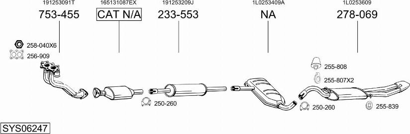 Bosal SYS06247 - Система випуску ОГ autocars.com.ua