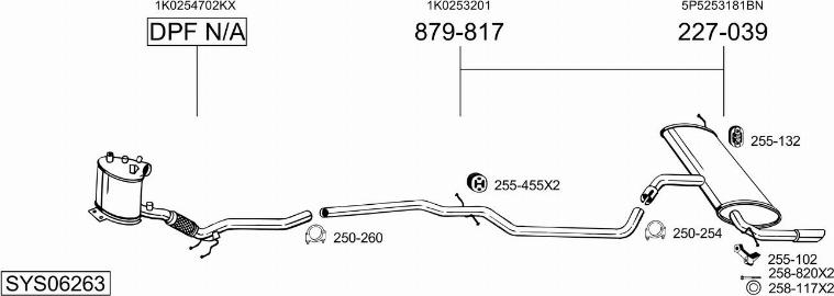 Bosal SYS06263 - Система выпуска ОГ avtokuzovplus.com.ua