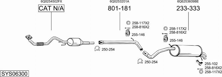 Bosal SYS06300 - Система выпуска ОГ avtokuzovplus.com.ua