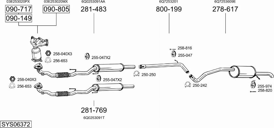 Bosal SYS06372 - Система выпуска ОГ avtokuzovplus.com.ua