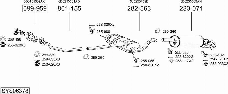 Bosal SYS06378 - Система выпуска ОГ avtokuzovplus.com.ua