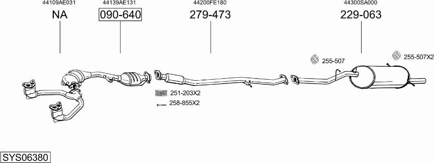Bosal SYS06380 - Система випуску ОГ autocars.com.ua