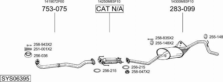 Bosal SYS06395 - Система випуску ОГ autocars.com.ua