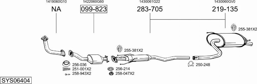 Bosal SYS06404 - Система випуску ОГ autocars.com.ua