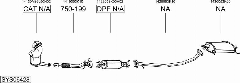 Bosal SYS06428 - Система випуску ОГ autocars.com.ua