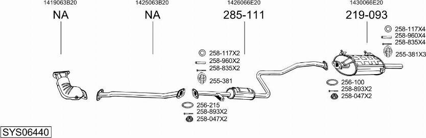 Bosal SYS06440 - Система випуску ОГ autocars.com.ua