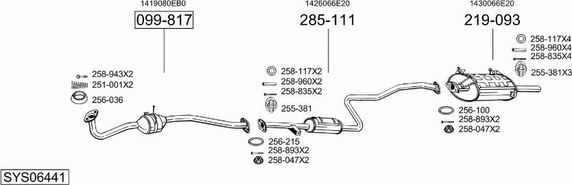 Bosal SYS06441 - Система випуску ОГ autocars.com.ua