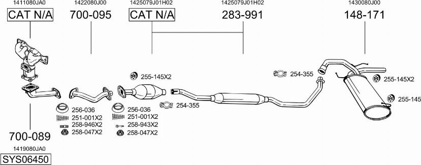 Bosal SYS06450 - Система випуску ОГ autocars.com.ua