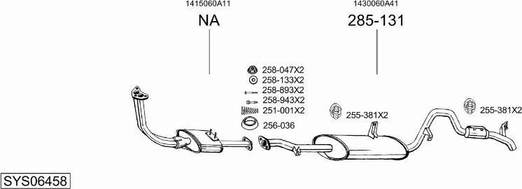 Bosal SYS06458 - Система выпуска ОГ avtokuzovplus.com.ua