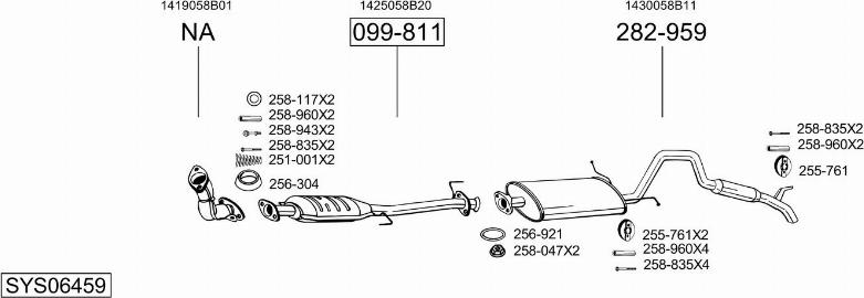 Bosal SYS06459 - Система выпуска ОГ avtokuzovplus.com.ua