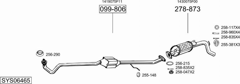 Bosal SYS06465 - Система випуску ОГ autocars.com.ua