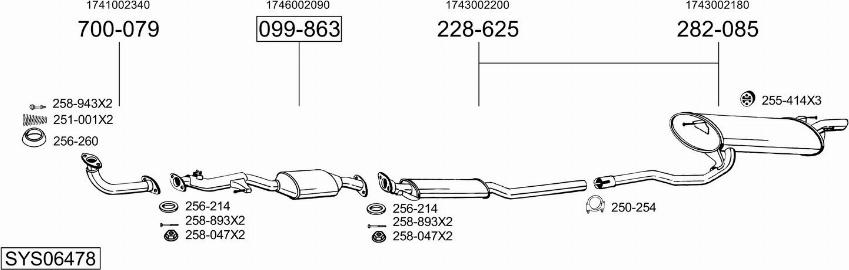 Bosal SYS06478 - Система випуску ОГ autocars.com.ua