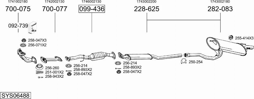 Bosal SYS06488 - Система випуску ОГ autocars.com.ua