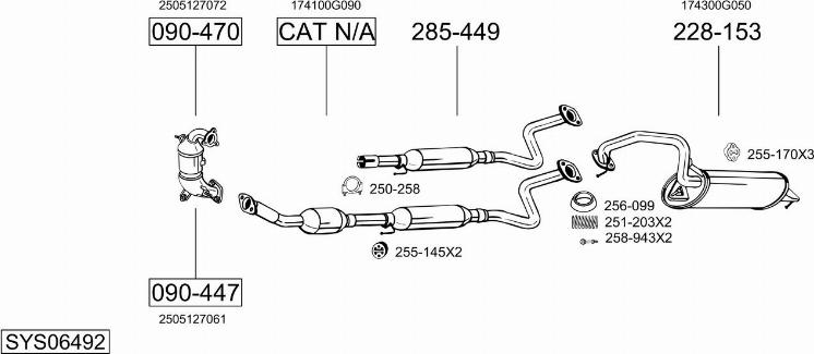 Bosal SYS06492 - Система випуску ОГ autocars.com.ua