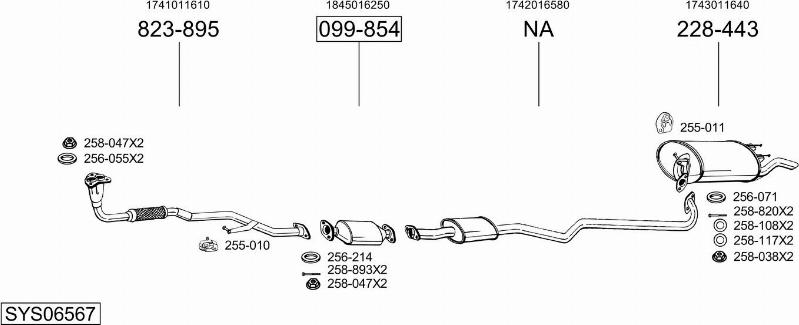 Bosal SYS06567 - Система випуску ОГ autocars.com.ua