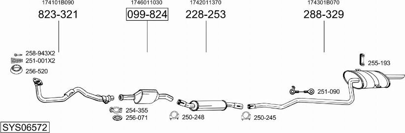 Bosal SYS06572 - Система випуску ОГ autocars.com.ua