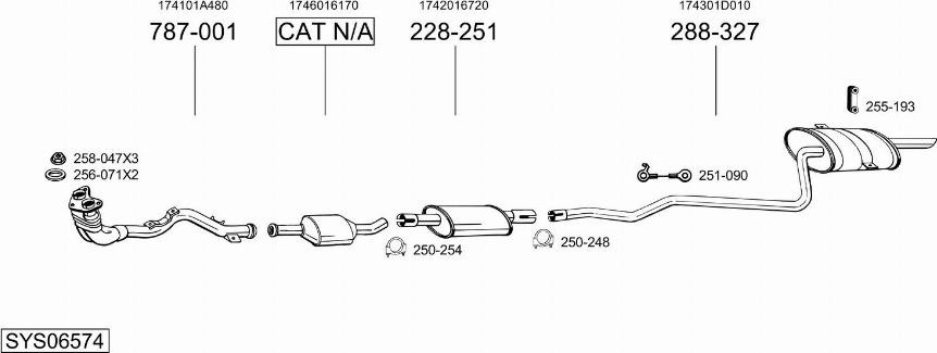 Bosal SYS06574 - Система випуску ОГ autocars.com.ua