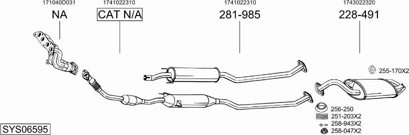 Bosal SYS06595 - Система випуску ОГ autocars.com.ua