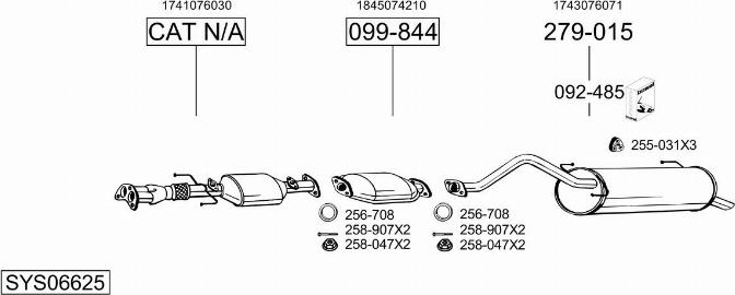 Bosal SYS06625 - Система випуску ОГ autocars.com.ua