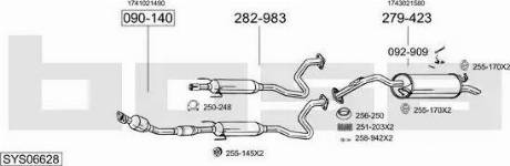 Bosal SYS06628 - Система випуску ОГ autocars.com.ua