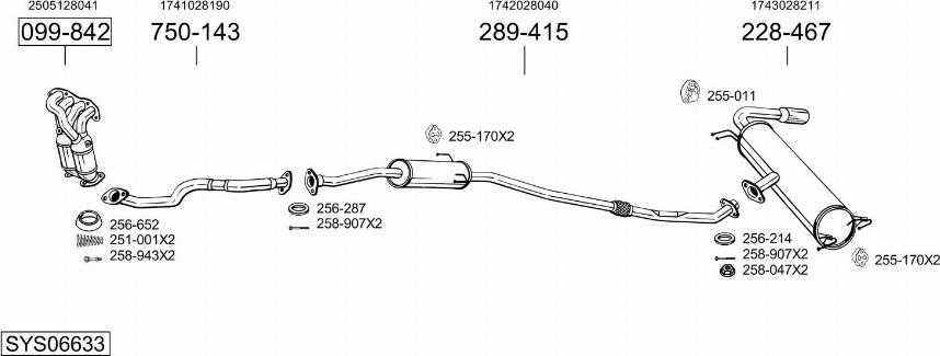 Bosal SYS06633 - Система выпуска ОГ avtokuzovplus.com.ua