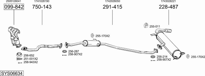 Bosal SYS06634 - Система выпуска ОГ avtokuzovplus.com.ua