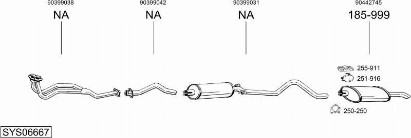 Bosal SYS06667 - Система випуску ОГ autocars.com.ua