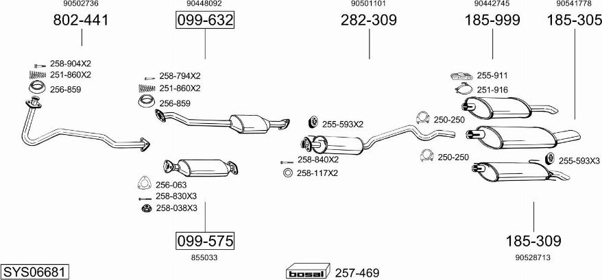 Bosal SYS06681 - Система випуску ОГ autocars.com.ua