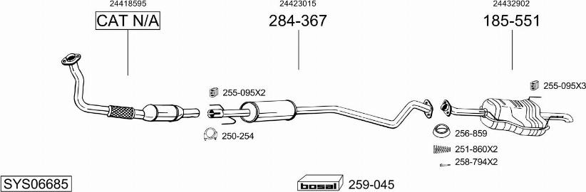 Bosal SYS06685 - Система випуску ОГ autocars.com.ua