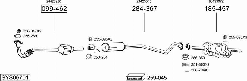 Bosal SYS06701 - Система випуску ОГ autocars.com.ua