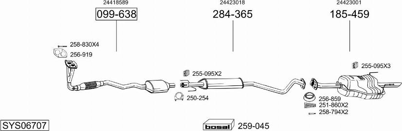 Bosal SYS06707 - Система випуску ОГ autocars.com.ua