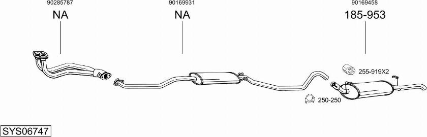 Bosal SYS06747 - Система випуску ОГ autocars.com.ua
