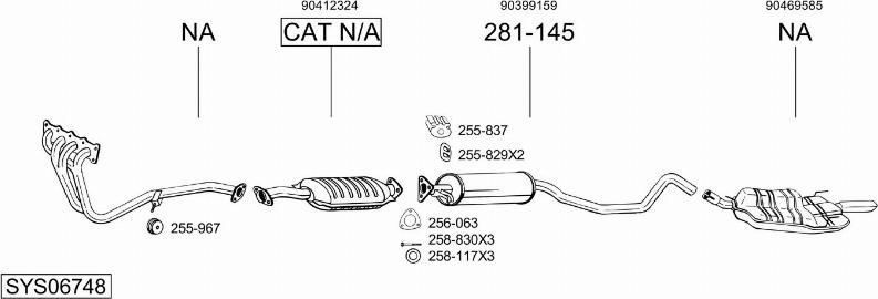 Bosal SYS06748 - Система випуску ОГ autocars.com.ua