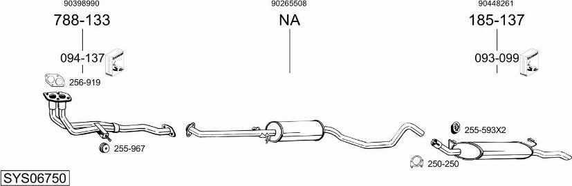 Bosal SYS06750 - Система випуску ОГ autocars.com.ua