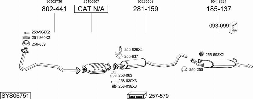 Bosal SYS06751 - Система випуску ОГ autocars.com.ua