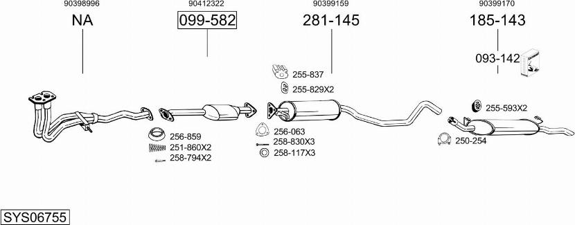 Bosal SYS06755 - Система випуску ОГ autocars.com.ua