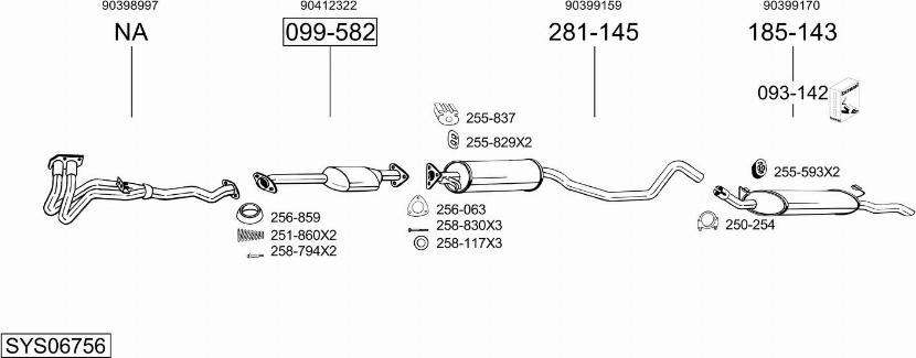 Bosal SYS06756 - Система випуску ОГ autocars.com.ua